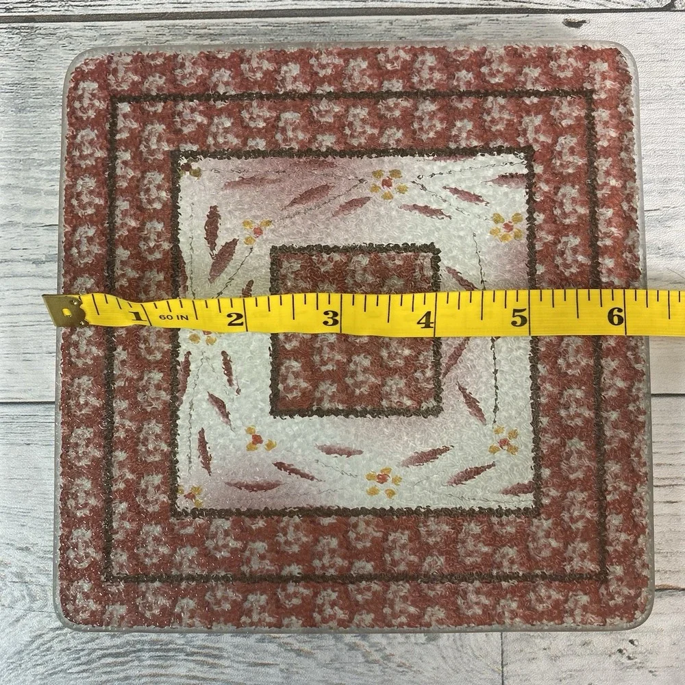 Temptations By Tara Old World Cranberry Glass Trivet Hot Pads Pot Holders 3 PC
